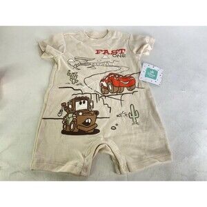 Disney Lightning McQueen Tow Mater One Piece Romper Footless Bodysuit 12 Months